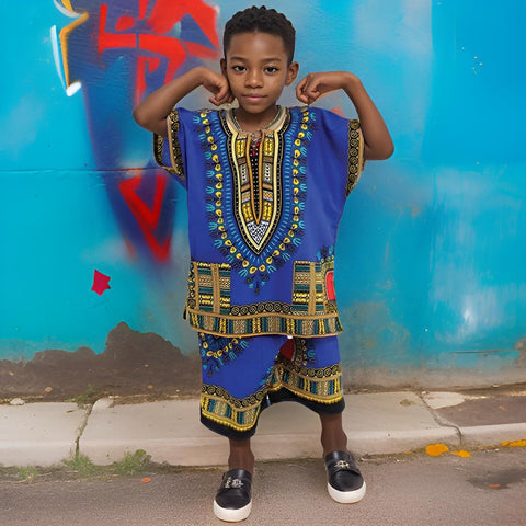 Children's Unisex Dashiki Short Set