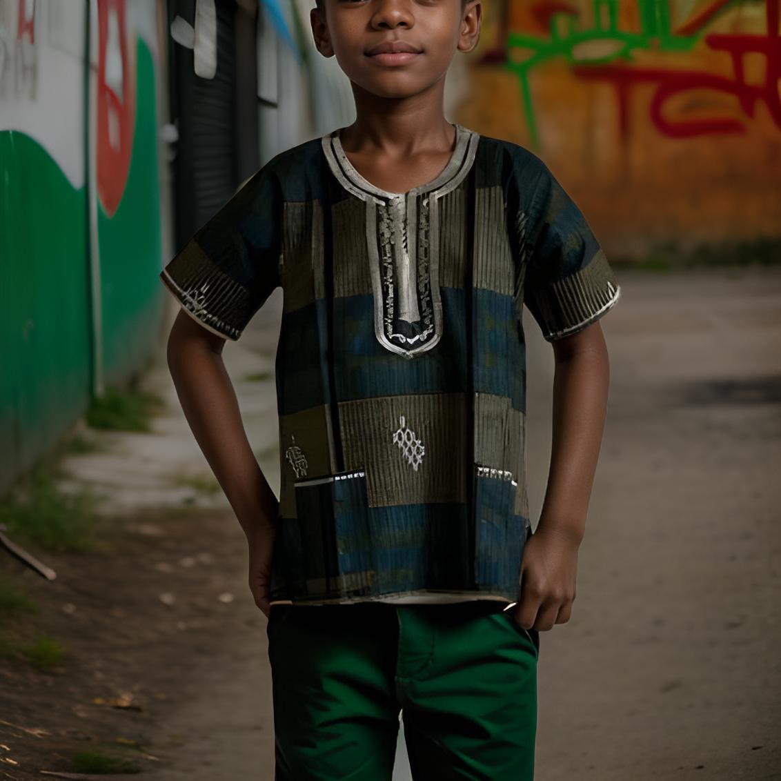 Kids Ghanaian African Dashiki Tops (Unisex)