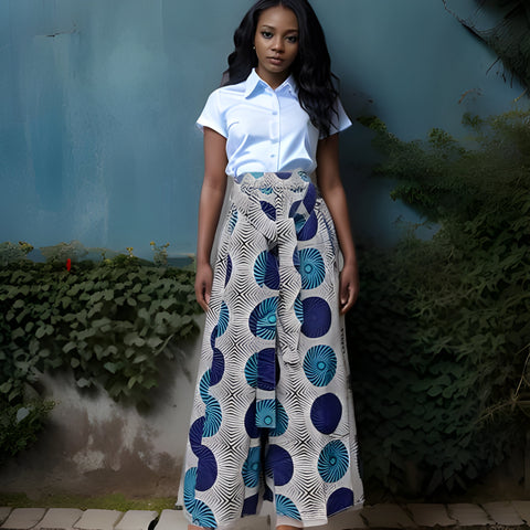 African Disc Print Palazzo Pants