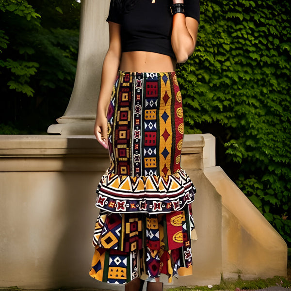 African Multi-Print 3pc Skirt Set