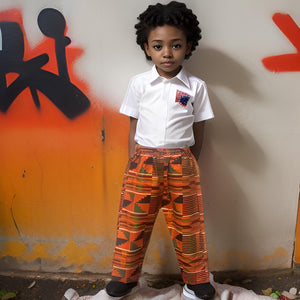 Kids African Kente Print Trousers (3T)