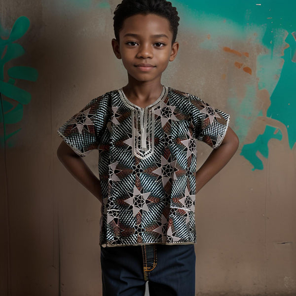 Kids Ghanaian African Dashiki Tops (Unisex)