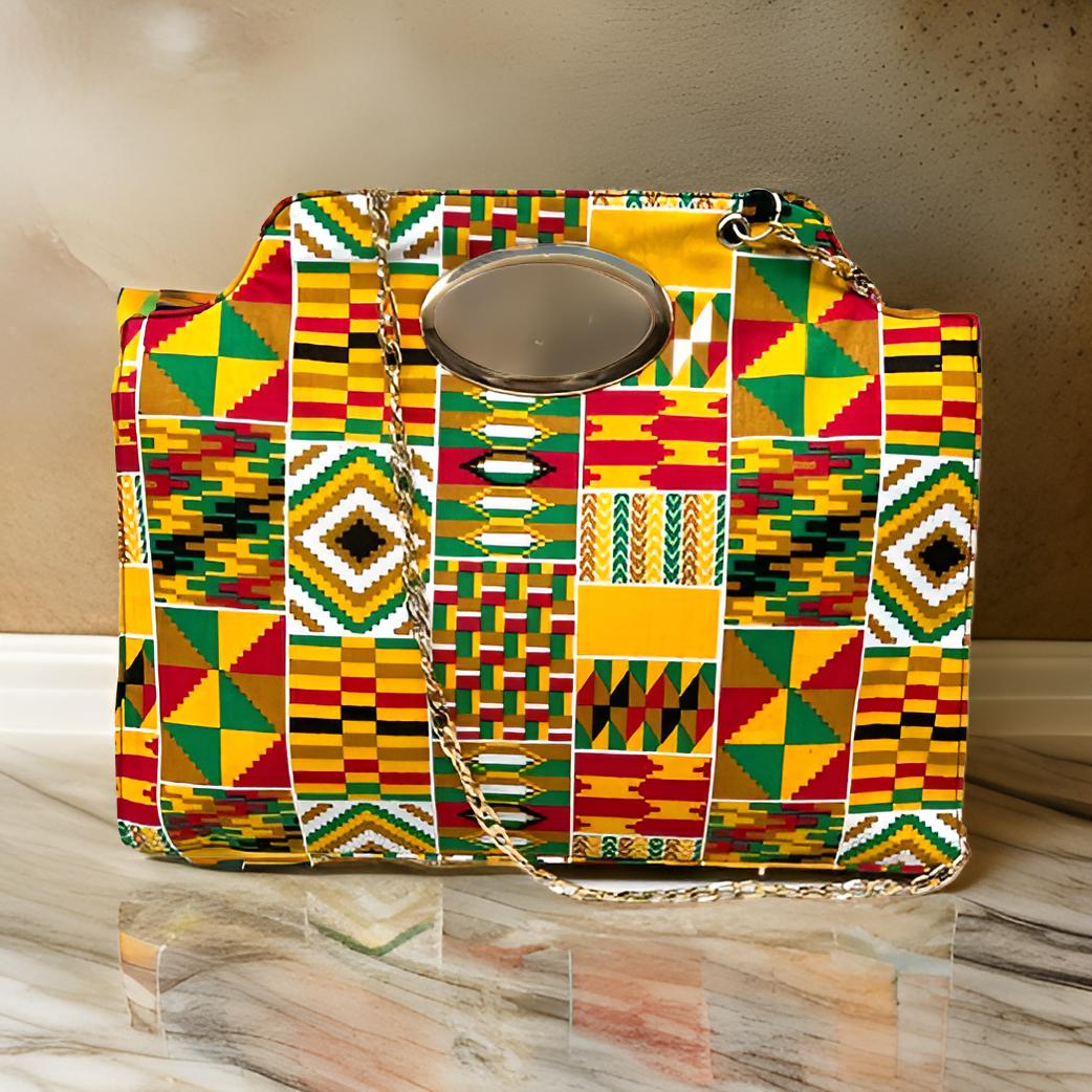 Ankara African Print Snap Tote Bag