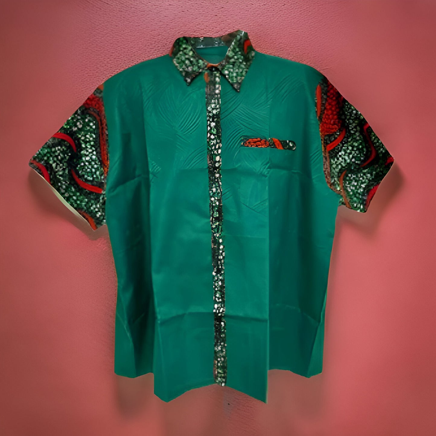 Men's African Ankara Short Sleeve Button Down Shirts