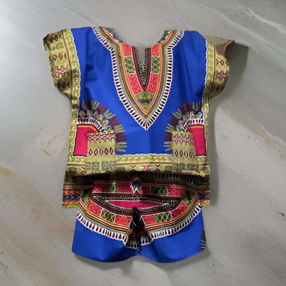 Children's Unisex Dashiki Short Set