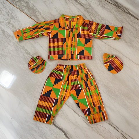 African Kinthe Print Baby Infant Top/Pants Outfit