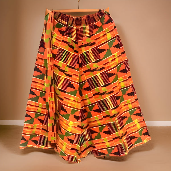 African Print Palazzo Pants & Bag Set (Kente Style2 Print)