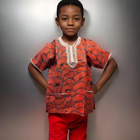 Youth Ghanaian African Dashiki Tops (Unisex)