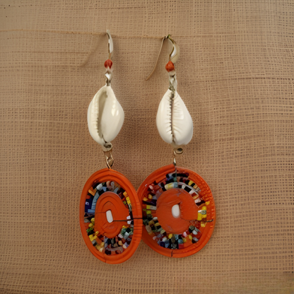 Small Cowrie Shell African Masai Earrings - Premium Jewelry from MAGOS - Just $10! Shop this and more Jewelry now 