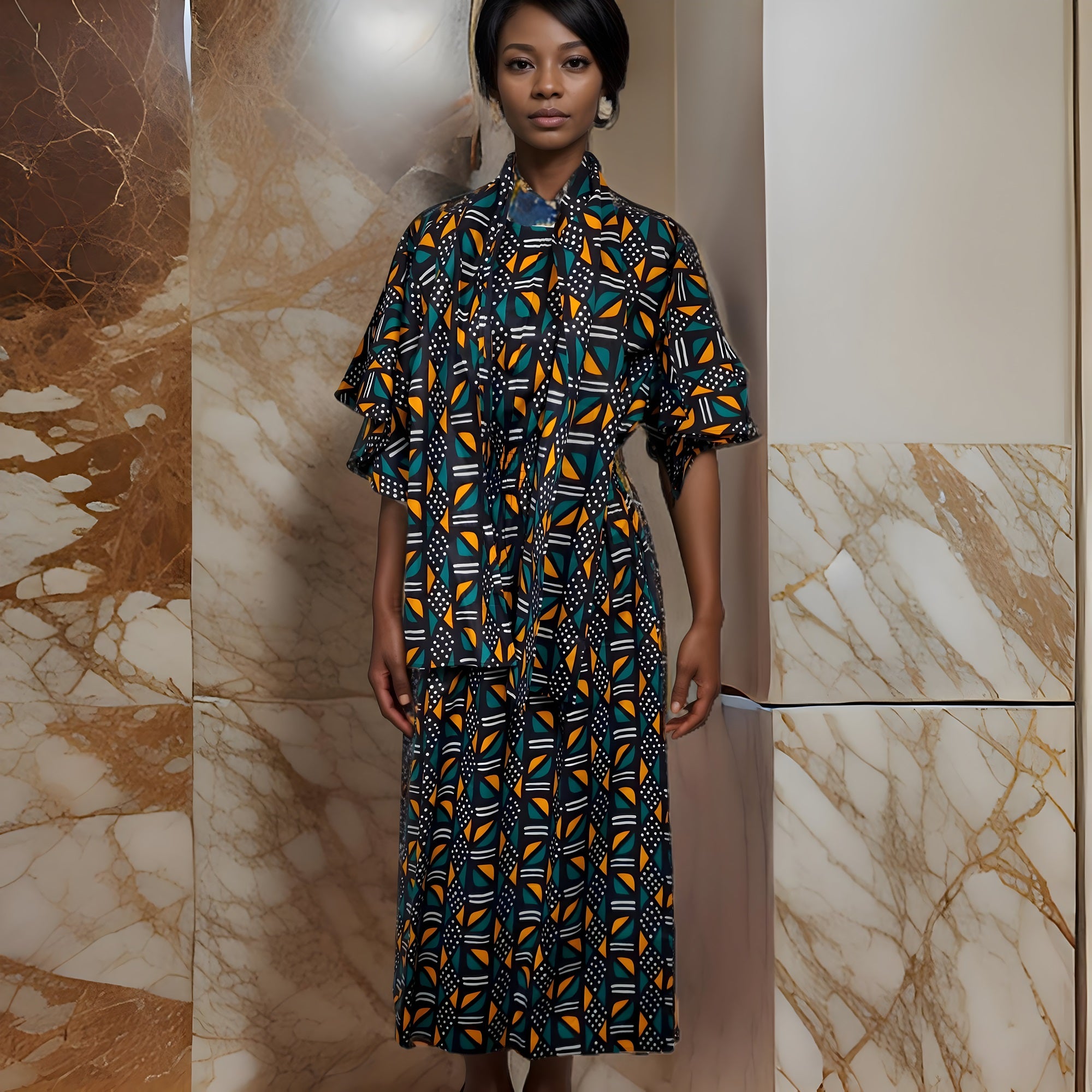 Long Ankara Print Dress