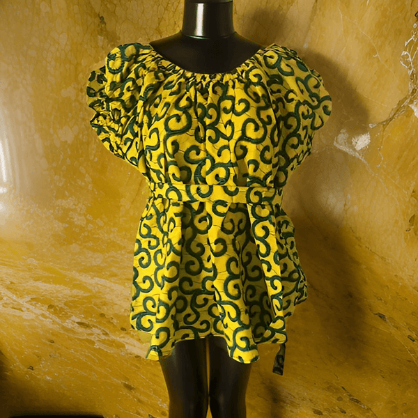 African Frill Top with Belt - Premium African Apparel from MAGOS - Just $30! Shop this and more African Apparel now 