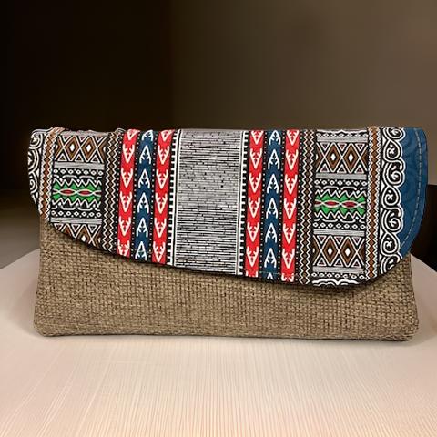 African Inspired Dashiki Print Woven Large Clutch Purse