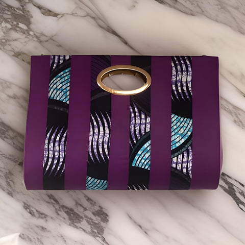 African Purple Ankara Print Handbag - Premium African Accessories from MAGOS - Just $25! Shop this and more African Accessories now 
