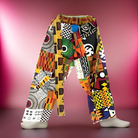 Patchwork African Print Pants - Premium African Apparel from MAGOS - Just $45! Shop this and more African Apparel now 