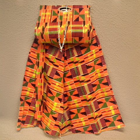 African Print Palazzo Pants & Bag Set (Kente Style2 Print) - Premium African Apparel from MAGOS - Just $55! Shop this and more African Apparel now 