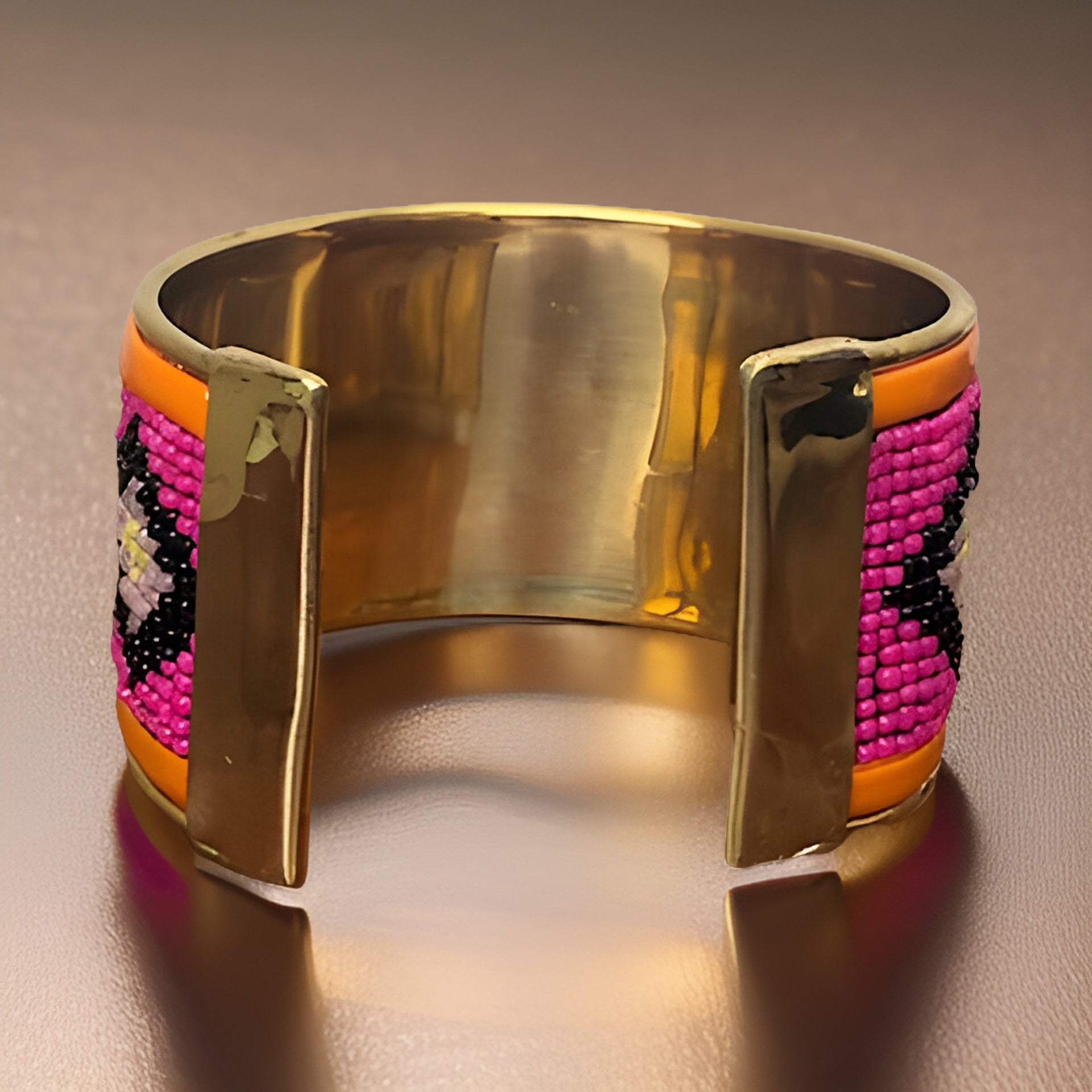 Maasai African Beaded Brass Cuff Bracelet - Premium Jewelry from MAGOS - Just $9.99! Shop this and more Jewelry now 