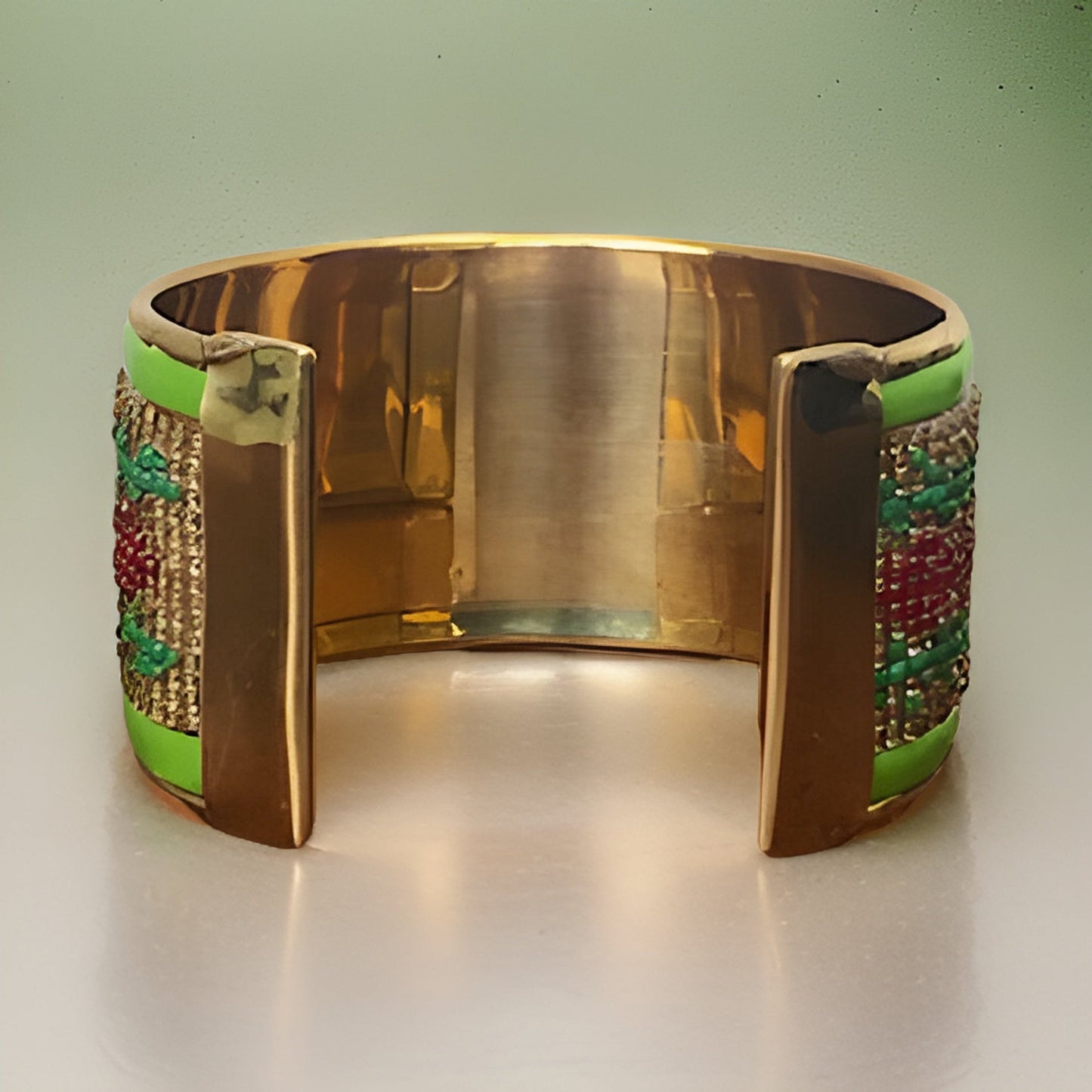 Maasai African Beaded Brass Cuff Bracelet - Premium Jewelry from MAGOS - Just $9.99! Shop this and more Jewelry now 