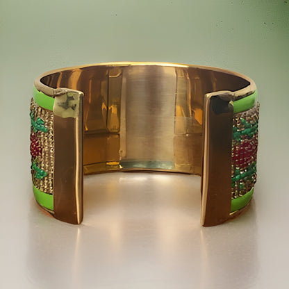 Maasai African Beaded Brass Cuff Bracelet - Premium Jewelry from MAGOS - Just $9.99! Shop this and more Jewelry now 