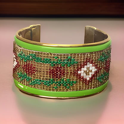 Maasai African Beaded Brass Cuff Bracelet - Premium Jewelry from O.O.A. Tradings Distribution  - Just $9.99! Shop this and more Jewelry now 