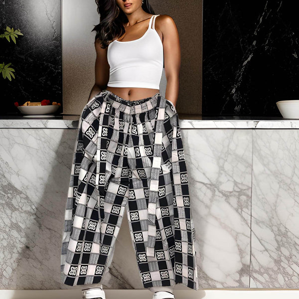 African Black/White Print Palazzo Pants - Premium African Apparel from MAGOS - Just $54! Shop this and more African Apparel now 