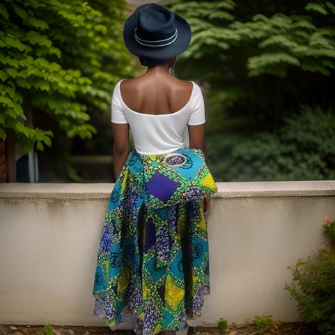 Women's African Print Maxi Skirt and Matching Bag