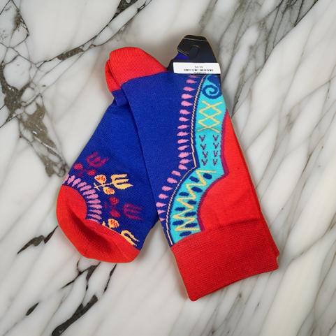 Men's Geometric African Print Socks