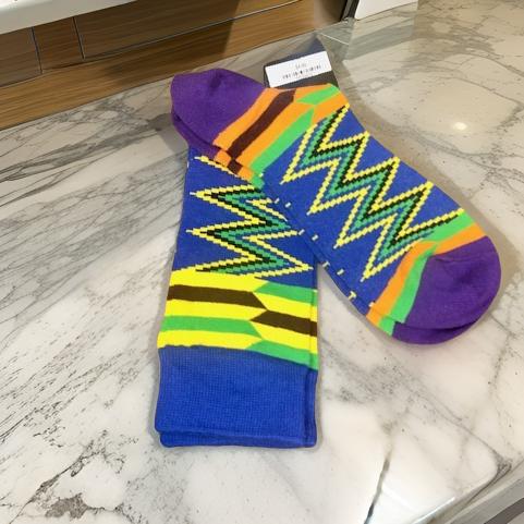 Men's Geometric African Print Socks