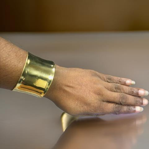 Wide Solid Gold Cuff Bracelet