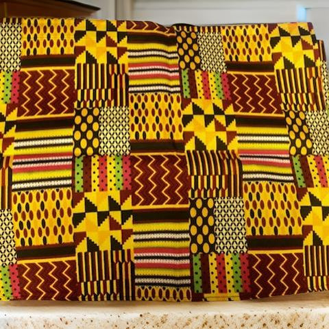 African Yellow/Red Print Ankara Head Wrap