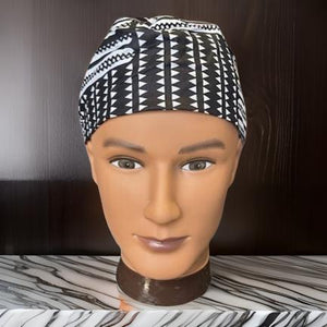 Men's Black/White Kufi Hat