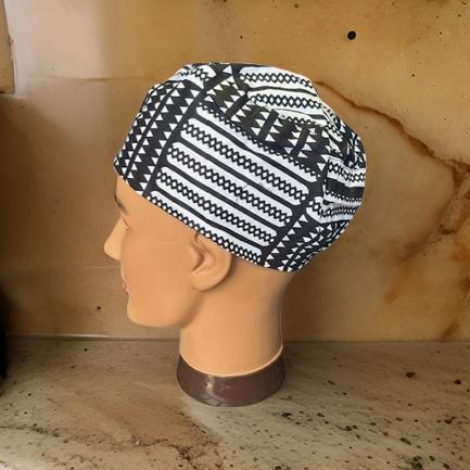 Men's Black/White Kufi Hat