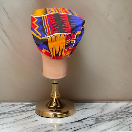 Men's Red Multi Kente Kufi Hat