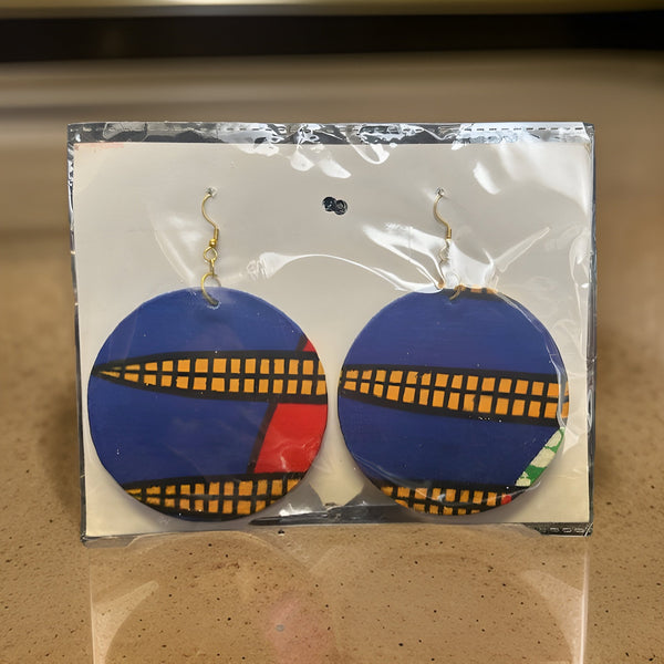 African Print Fabric Circle Earrings - Premium Jewelry from MAGOS - Just $4.99! Shop this and more Jewelry now 