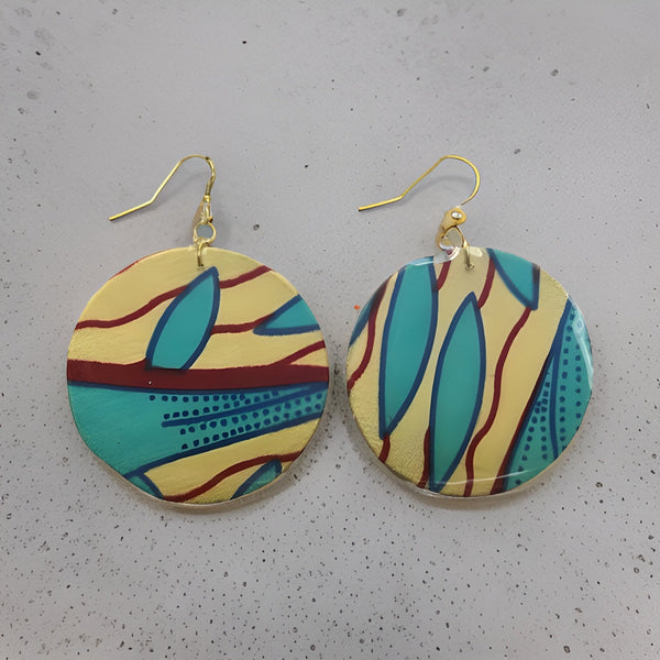 African Print Fabric Circle Earrings - Premium Jewelry from MAGOS - Just $4.99! Shop this and more Jewelry now 