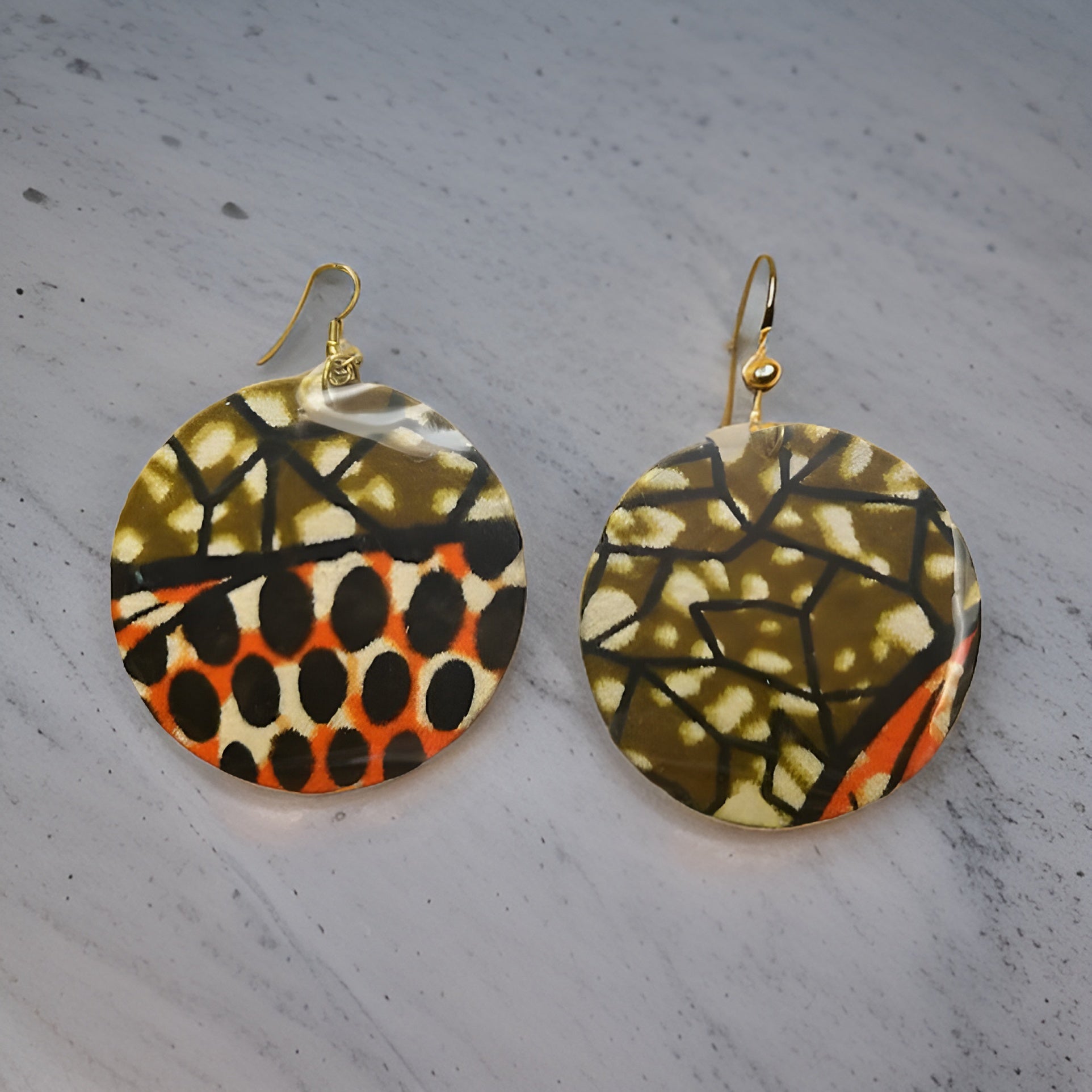 African Print Fabric Circle Earrings - Premium Jewelry from MAGOS - Just $4.99! Shop this and more Jewelry now 