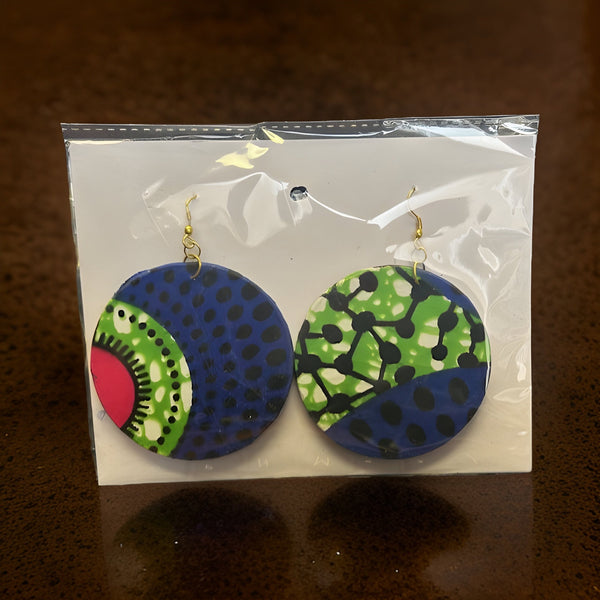 African Print Fabric Circle Earrings - Premium Jewelry from MAGOS - Just $4.99! Shop this and more Jewelry now 