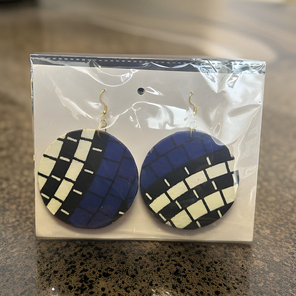 African Print Fabric Circle Earrings - Premium Jewelry from MAGOS - Just $4.99! Shop this and more Jewelry now 