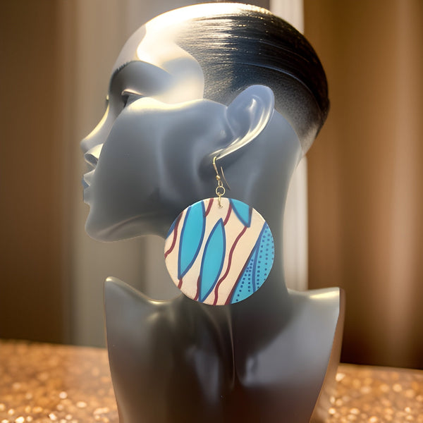 African Print Fabric Circle Earrings - Premium Jewelry from MAGOS - Just $4.99! Shop this and more Jewelry now 