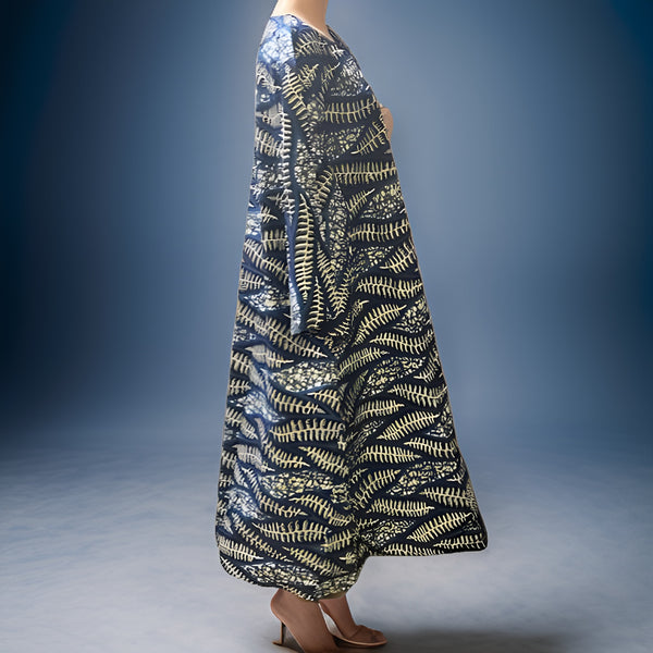 Long Ankara Blue Print Umbrella dress - Premium African Apparel from MAGOS - Just $40! Shop this and more African Apparel now 