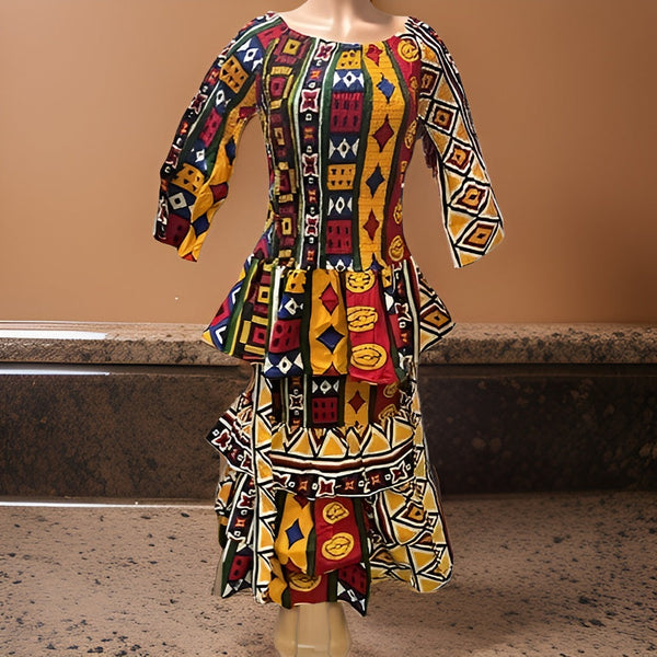 African Multi-Print 3pc Skirt Set - Premium African Apparel from MAGOS - Just $65! Shop this and more African Apparel now 