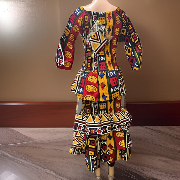 African Multi-Print 3pc Skirt Set - Premium African Apparel from MAGOS - Just $65! Shop this and more African Apparel now 