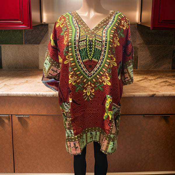 Women's African Dashiki Print Tunic - Premium African Apparel from MAGOS - Just $18! Shop this and more African Apparel now 