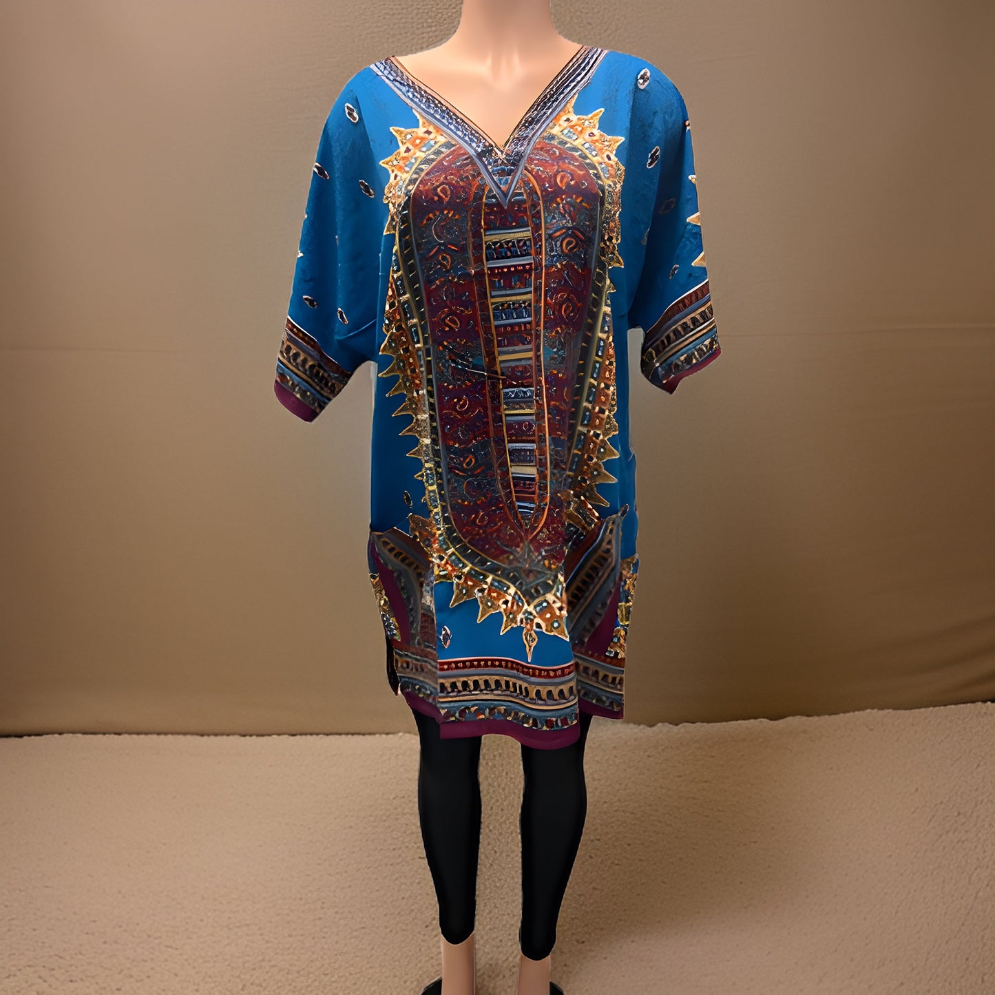 Women's Dashiki Print Tunic - Premium African Apparel from MAGOS - Just $18! Shop this and more African Apparel now 