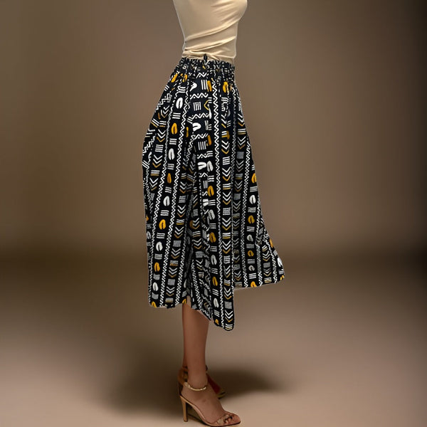 African Cowrie Printed Long Skirt - Premium African Apparel from MAGOS - Just $45! Shop this and more African Apparel now 
