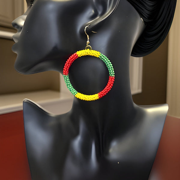 Maasai Style Beaded Hoop Earrings - Premium Jewelry from MAGOS - Just $11.99! Shop this and more Jewelry now 