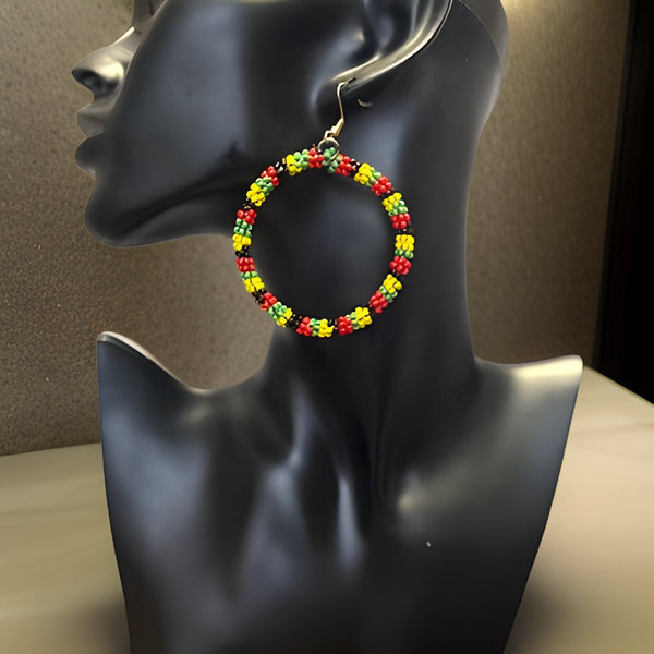 Maasai Style Beaded Hoop Earrings - Premium Jewelry from MAGOS - Just $11.99! Shop this and more Jewelry now 