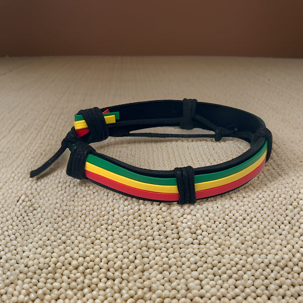 Men's African Leather Style Rasta Bracelets - Premium Jewelry from MAGOS - Just $4.25! Shop this and more Jewelry now 
