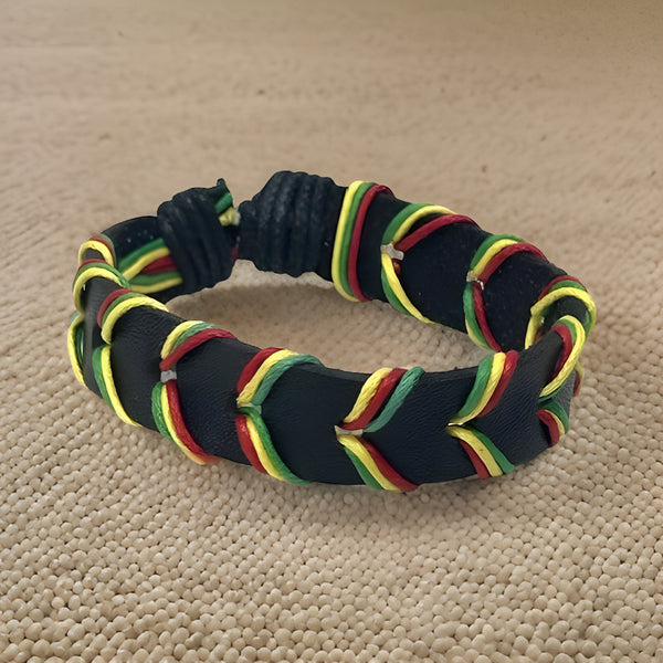 Men's African Leather Style Rasta Bracelets - Premium Jewelry from MAGOS - Just $4.25! Shop this and more Jewelry now 