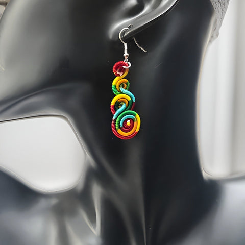 Round Spiral Dangle Earrings - Premium Jewelry from MAGOS - Just $5.99! Shop this and more Jewelry now 
