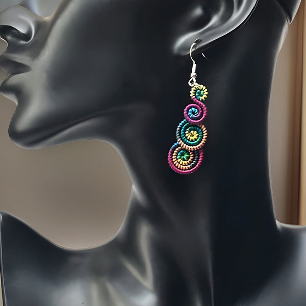 Round Spiral Dangle Earrings - Premium Jewelry from MAGOS - Just $5.99! Shop this and more Jewelry now 